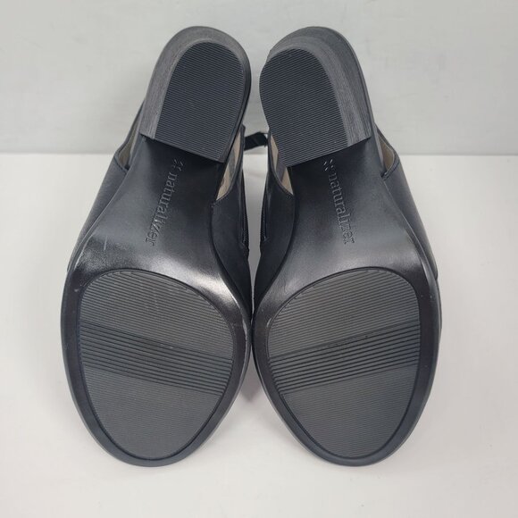 Naturalizer Yanni Women's Black Leather Open-Toe Heeled Sandals US Size 5M - Picture 9 of 10